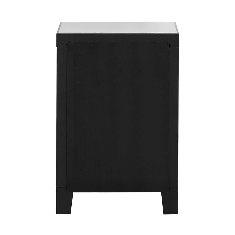 Mirrored Bedside Table with 2 Drawers Home Storage Cabiner Nightstand End Table