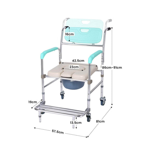 Mobile Commode Chair with Castors