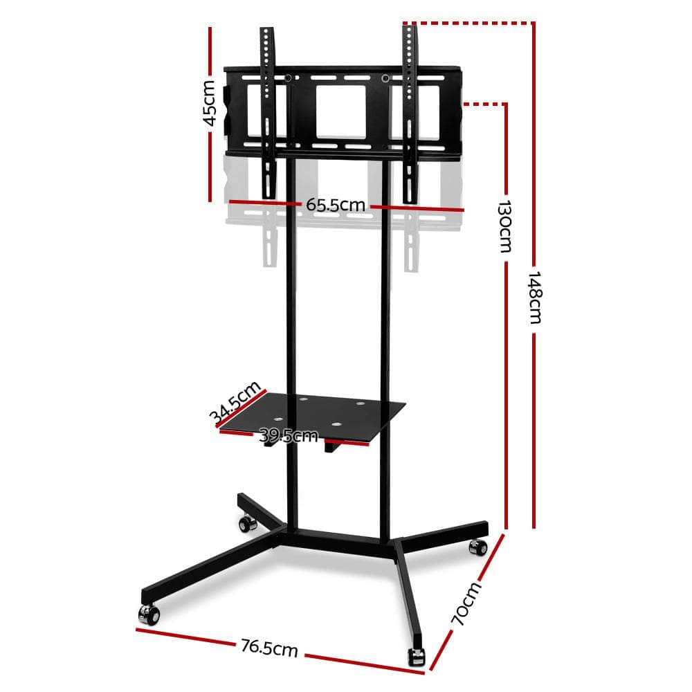 Mobile Tv Stand (32"-65") Mount Bracket Portable Trolley Cart