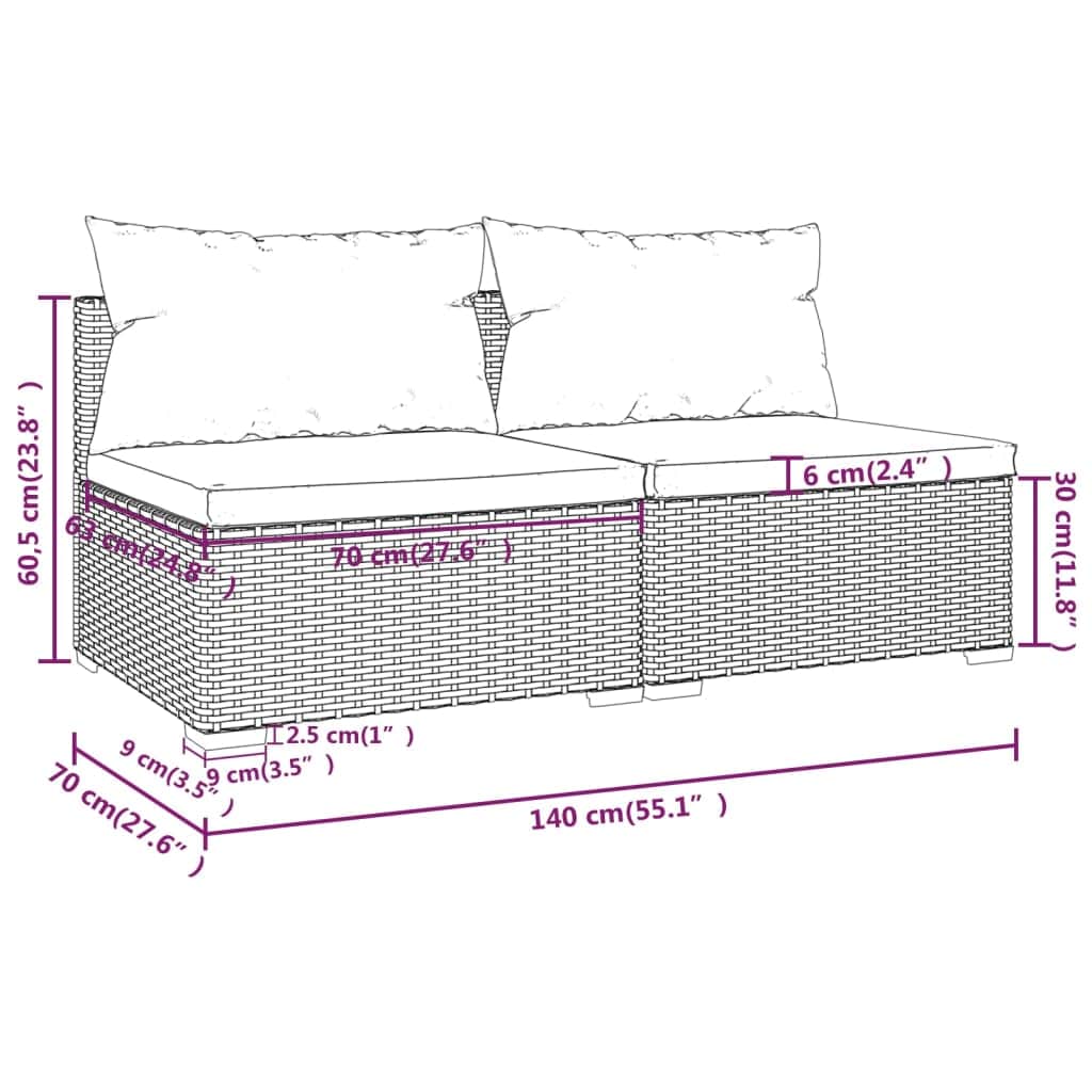 Modern 2 Piece Garden Lounge Set Daily Living Essential Garden Leisure