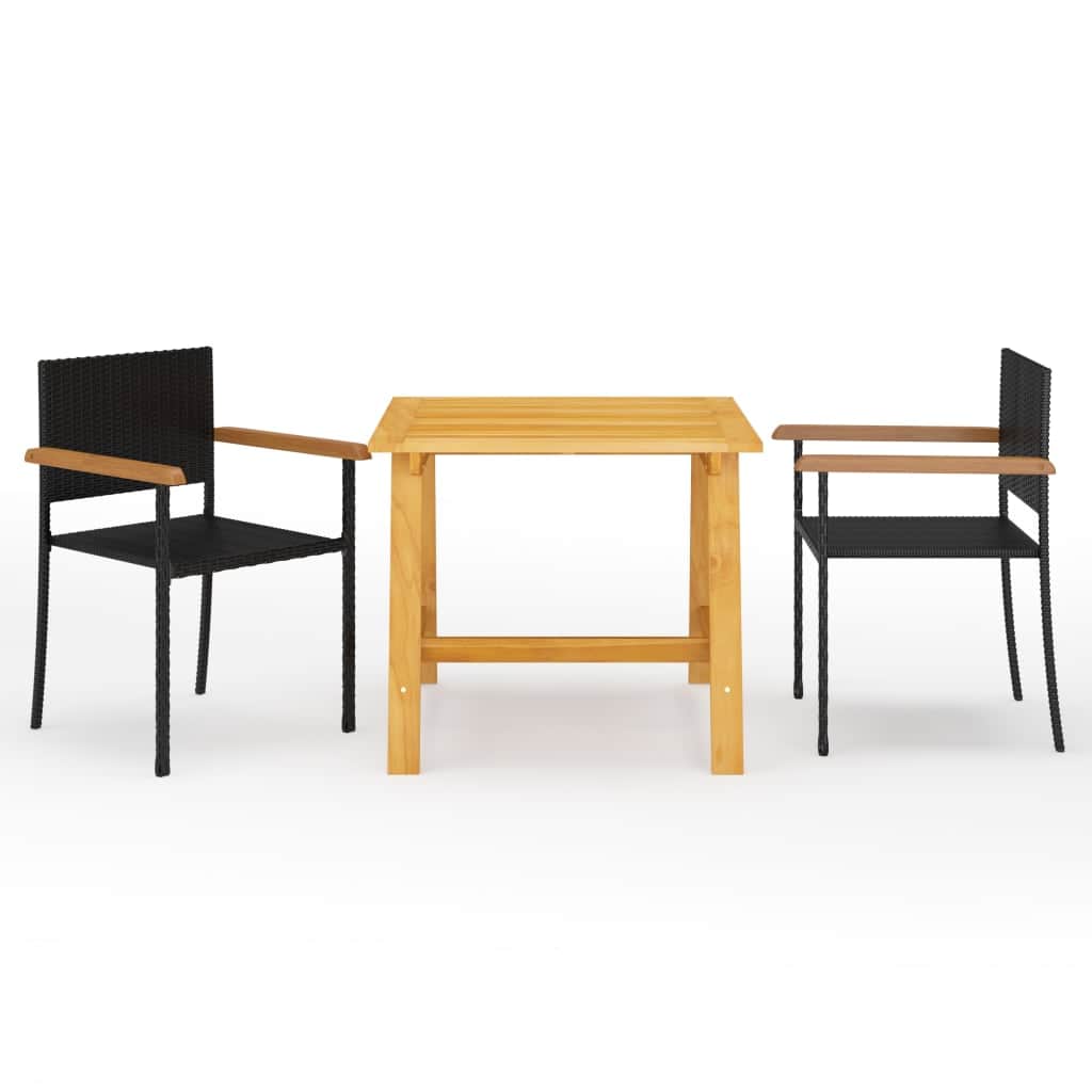Modern 3 Piece Garden Dining Set Relaxing Seating Garden Leisure