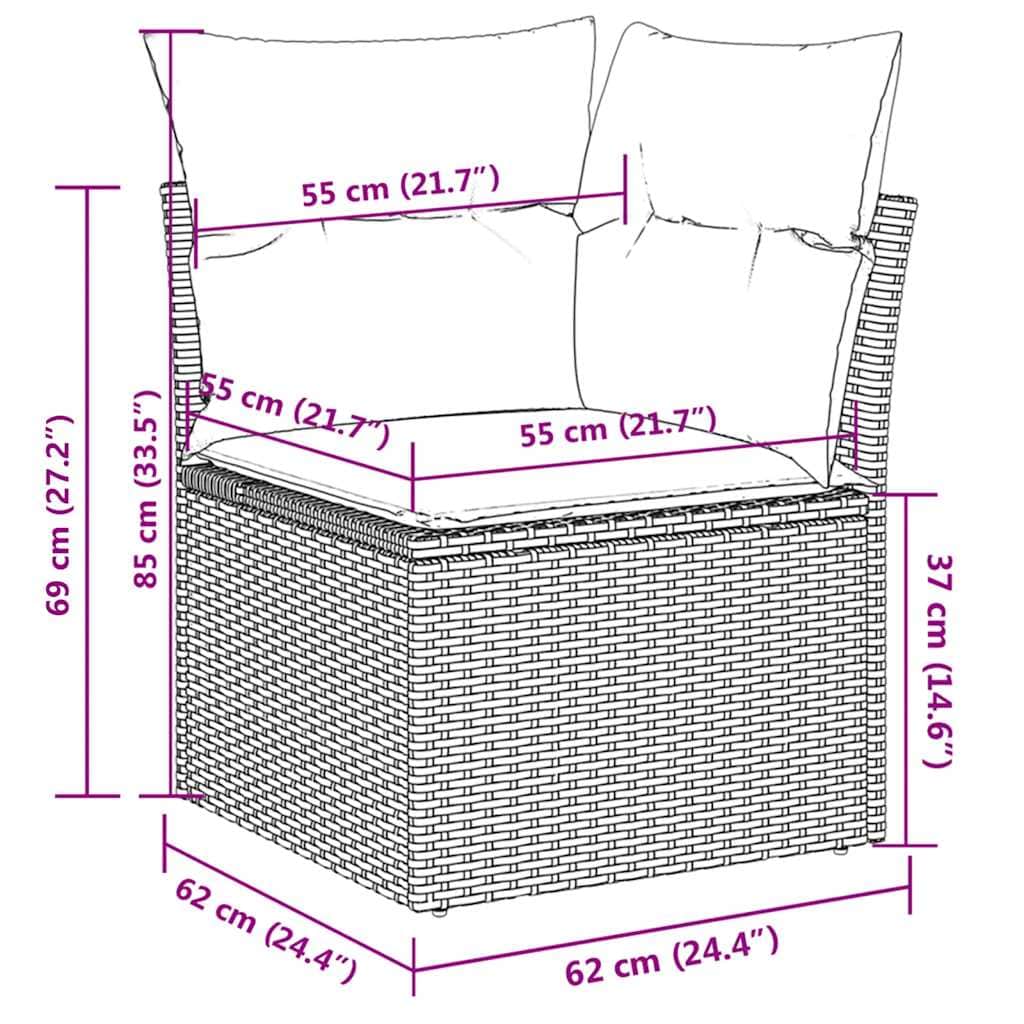 Modern 3 Piece Garden Sofa Set Home Decor Accent Urban Style