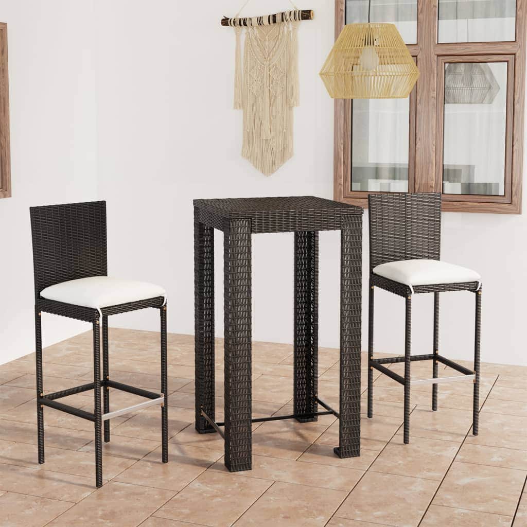 Modern 3 Piece Outdoor Bar Set Home Decor Accent Garden Leisure