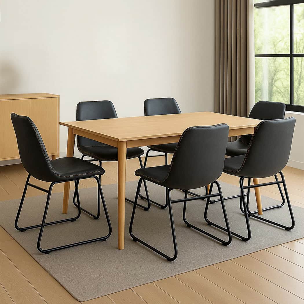 Modern 6x Dining Chairs Kitchen Table  Durable Frame Classic