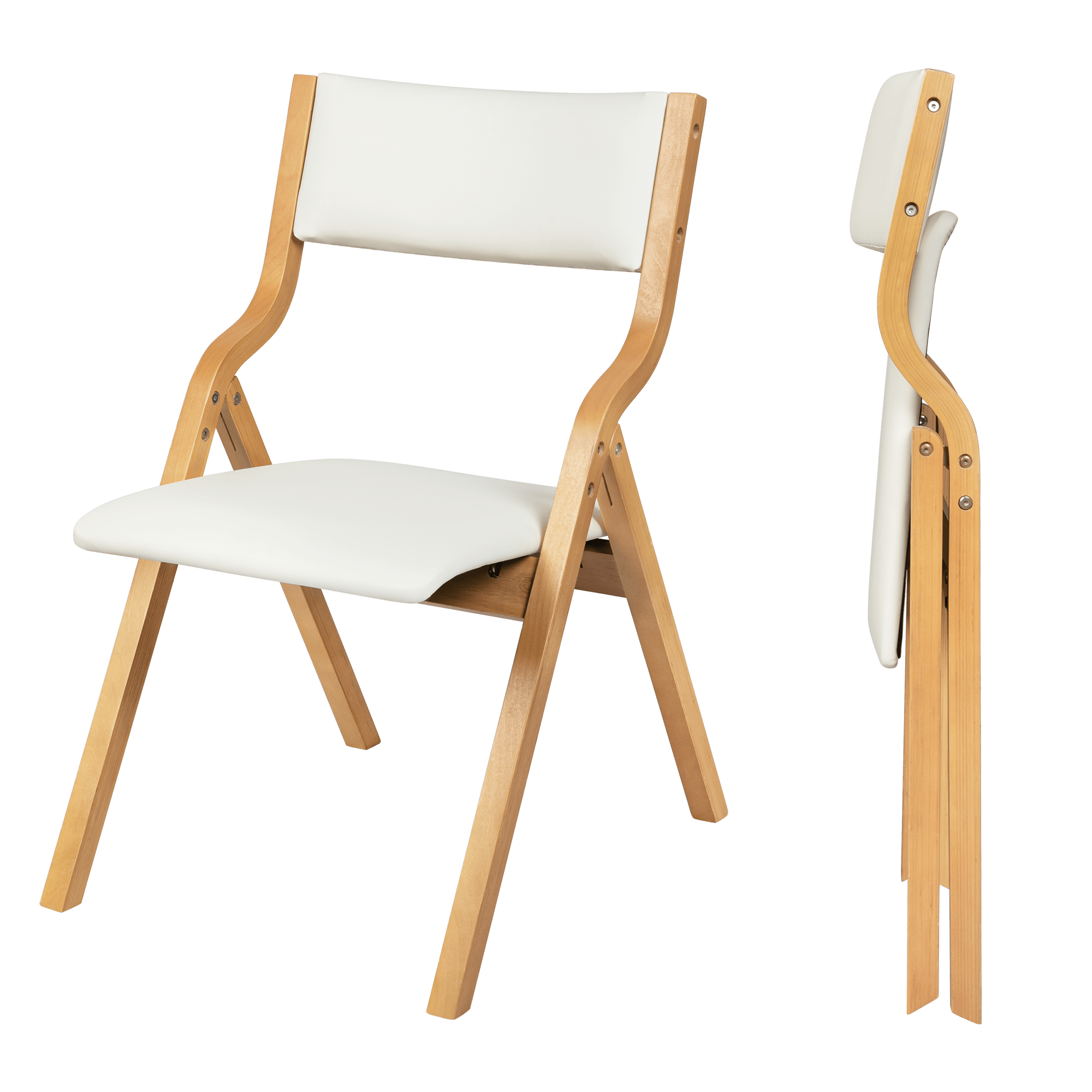 Modern 8x Dining Chairs Foldable PU Beige  Multipurpose Use