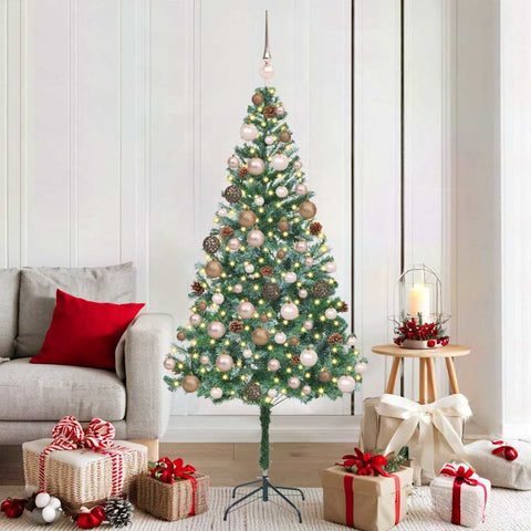 Modern Artificial Christmas Tree with Stand Green 180cm PVC and Steel