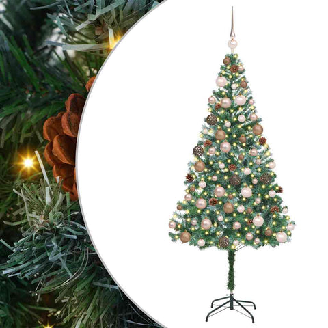 Modern Artificial Christmas Tree with Stand Green 180cm PVC and Steel