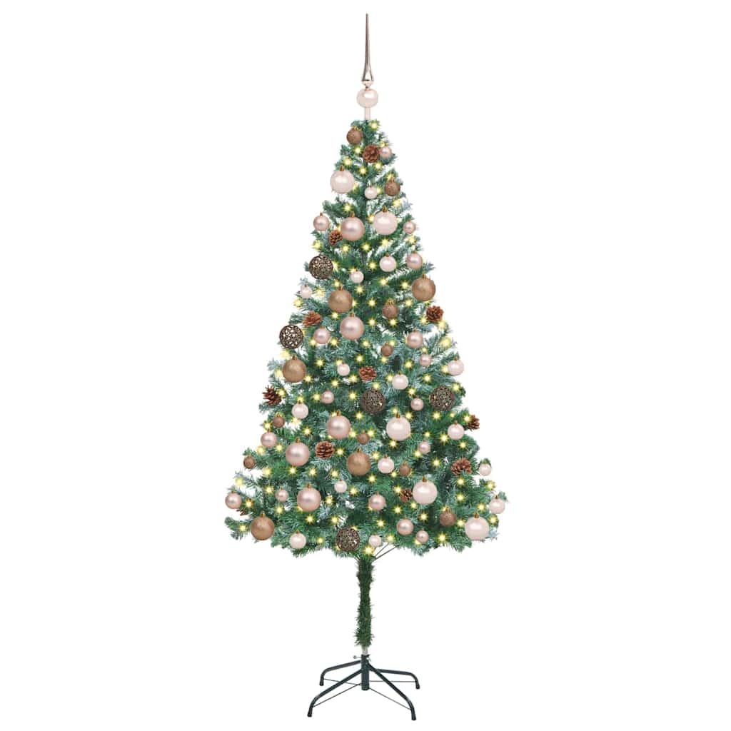 Modern Artificial Christmas Tree with Stand Green 180cm PVC and Steel
