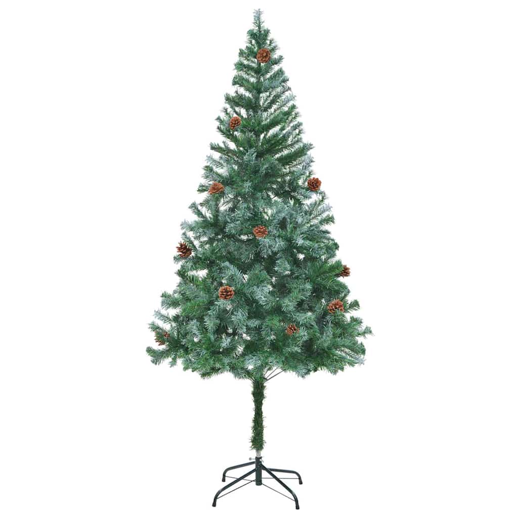 Modern Artificial Christmas Tree with Stand Green 180cm PVC and Steel