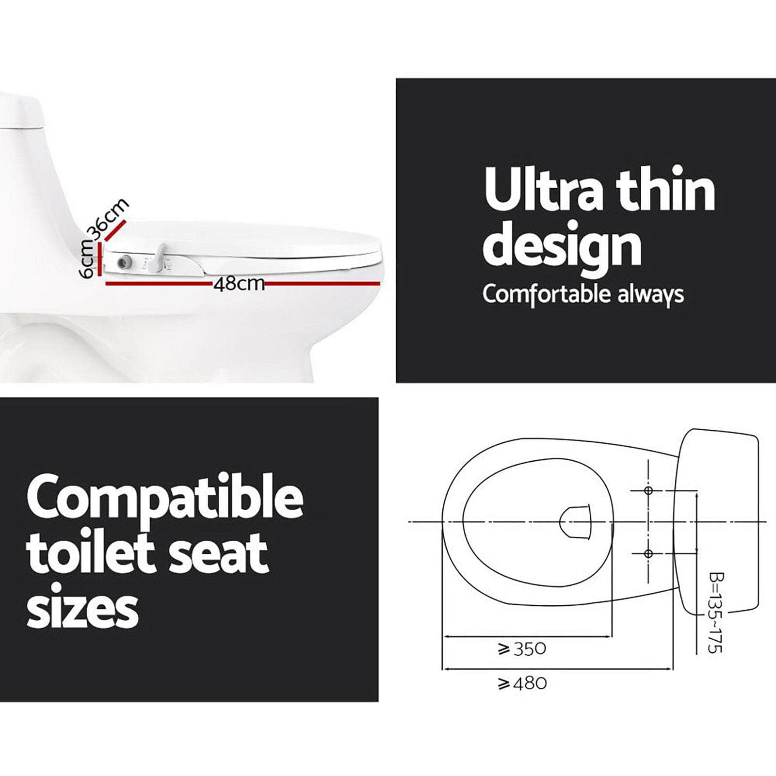 Modern Bidet Toilet Seat Cover - Non-Electric