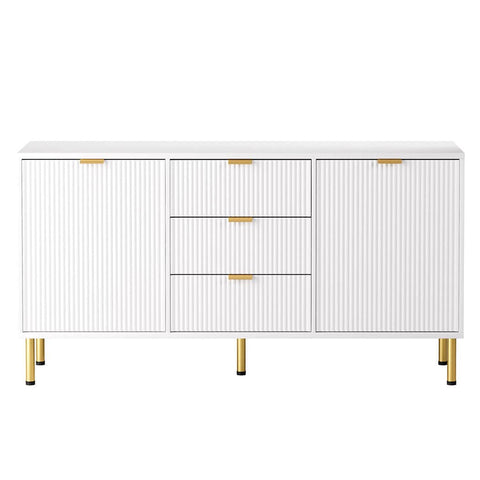 Modern Buffet Sideboard  Wood Finish Classic Durable Compact