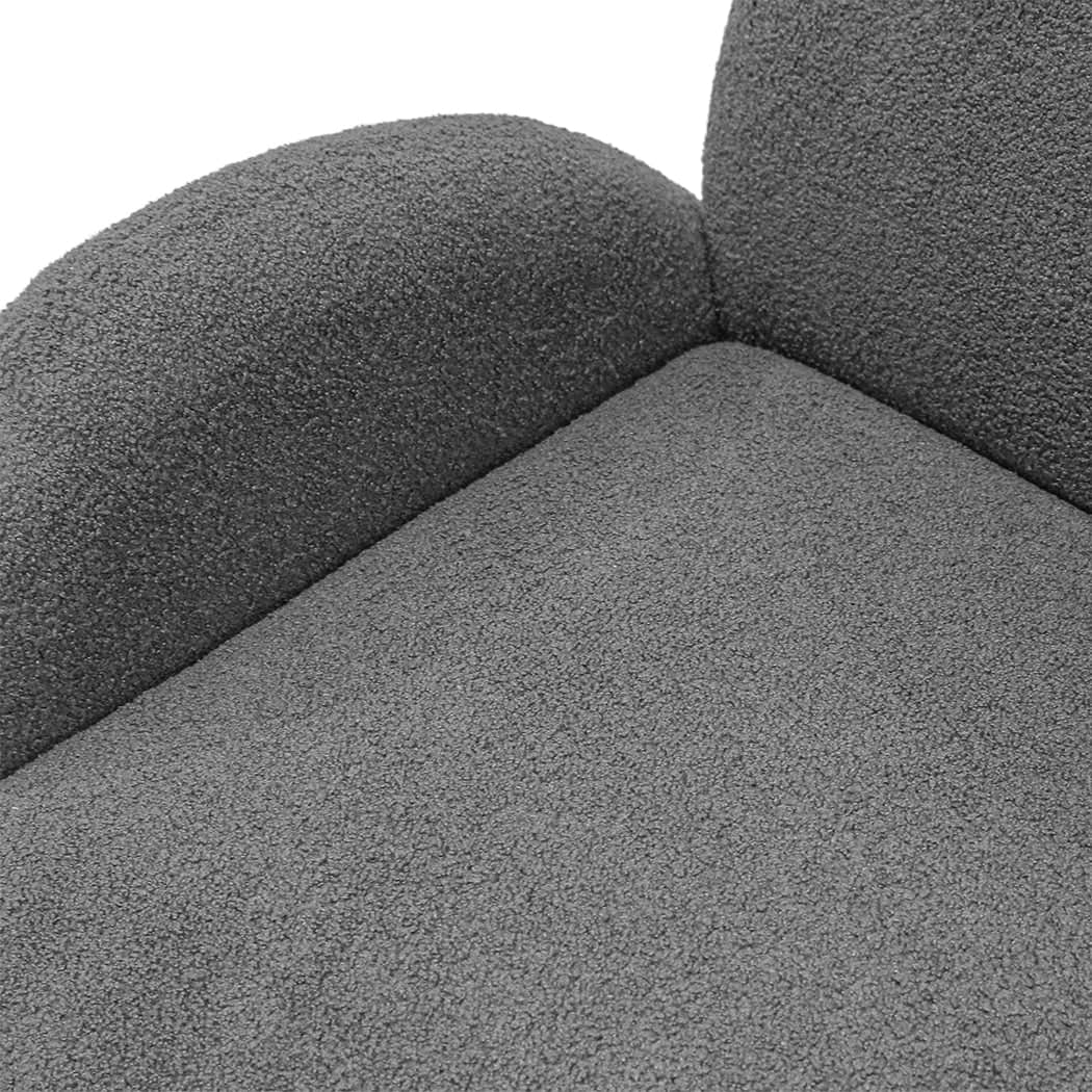 Modern Cloud Sofa 3 Seater Sherpa Fleece Beige  Space-Saving Design