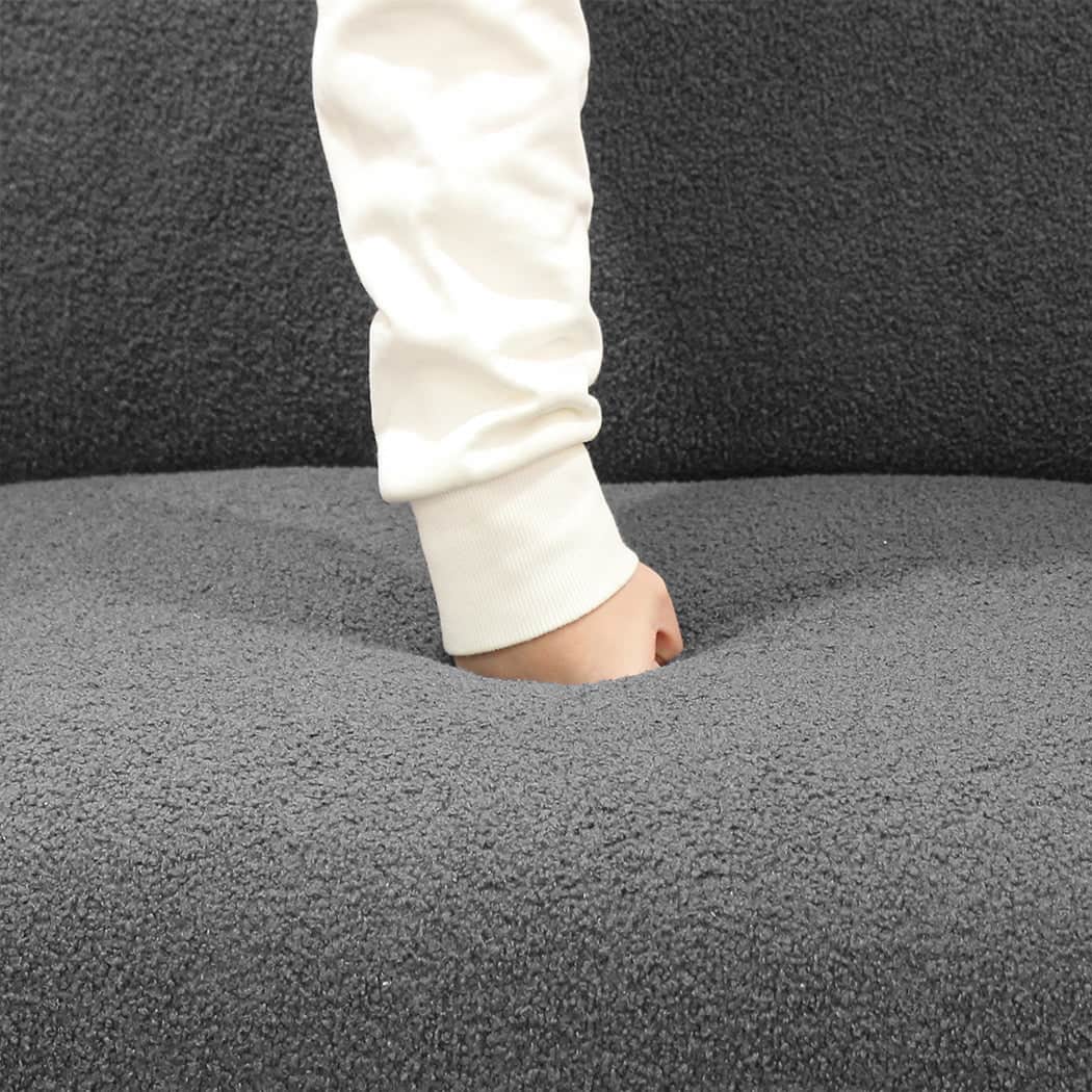 Modern Cloud Sofa 3 Seater Sherpa Fleece Beige  Space-Saving Design