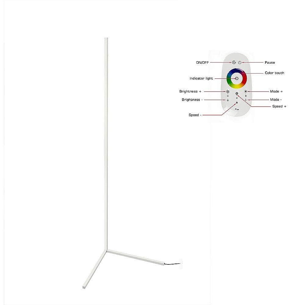 Modern - Colour Rgb - Minimalist Led Corner Floor Lamp - White - Mood Lighting