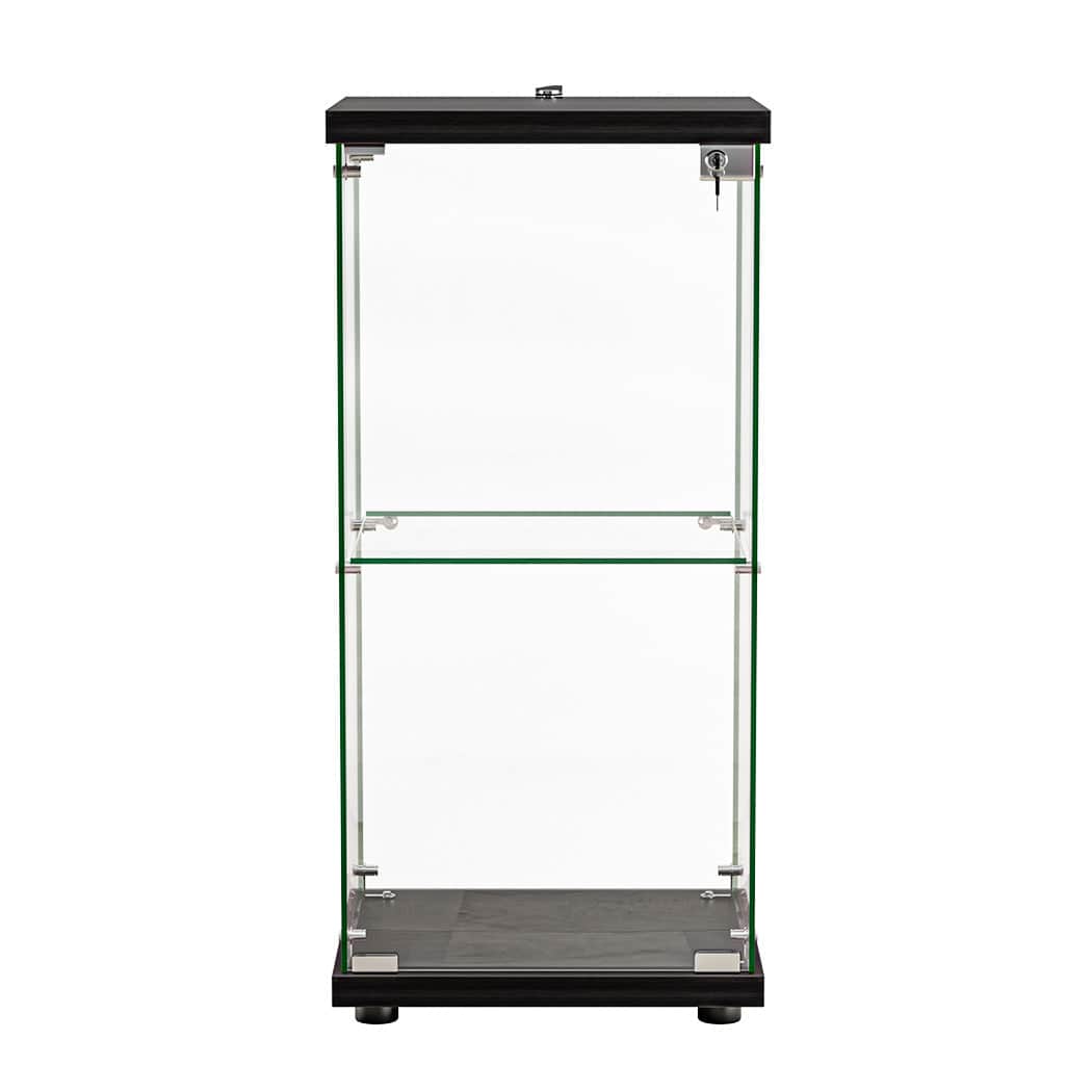 Modern Display Cabinet Collection Storage Tempered Glass 2 Tier With