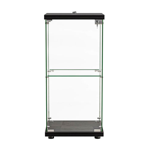 Modern Display Cabinet Collection Storage Tempered Glass 2 Tier With