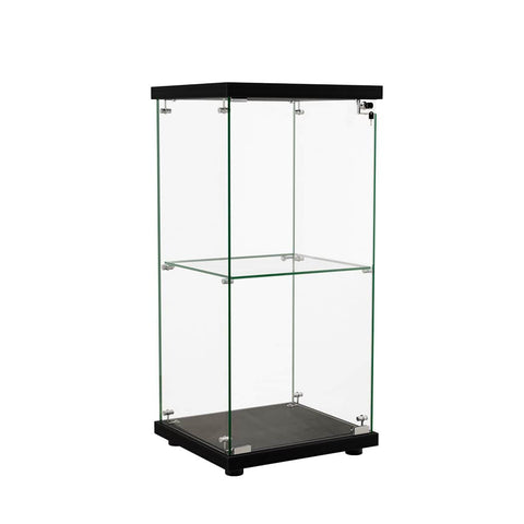 Modern Display Cabinet Collection Storage Tempered Glass 2 Tier With