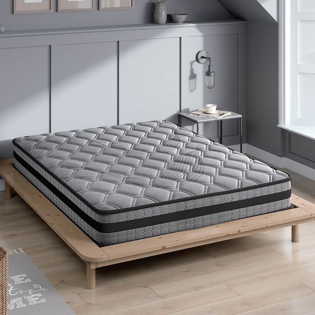 Modern Double Spring Mattress Grey Medium Firm  Scandi Inspired