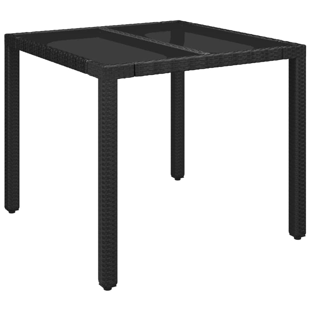 Modern Elegance: 3-Piece Outdoor Dining Black Poly Rattan with Cushions