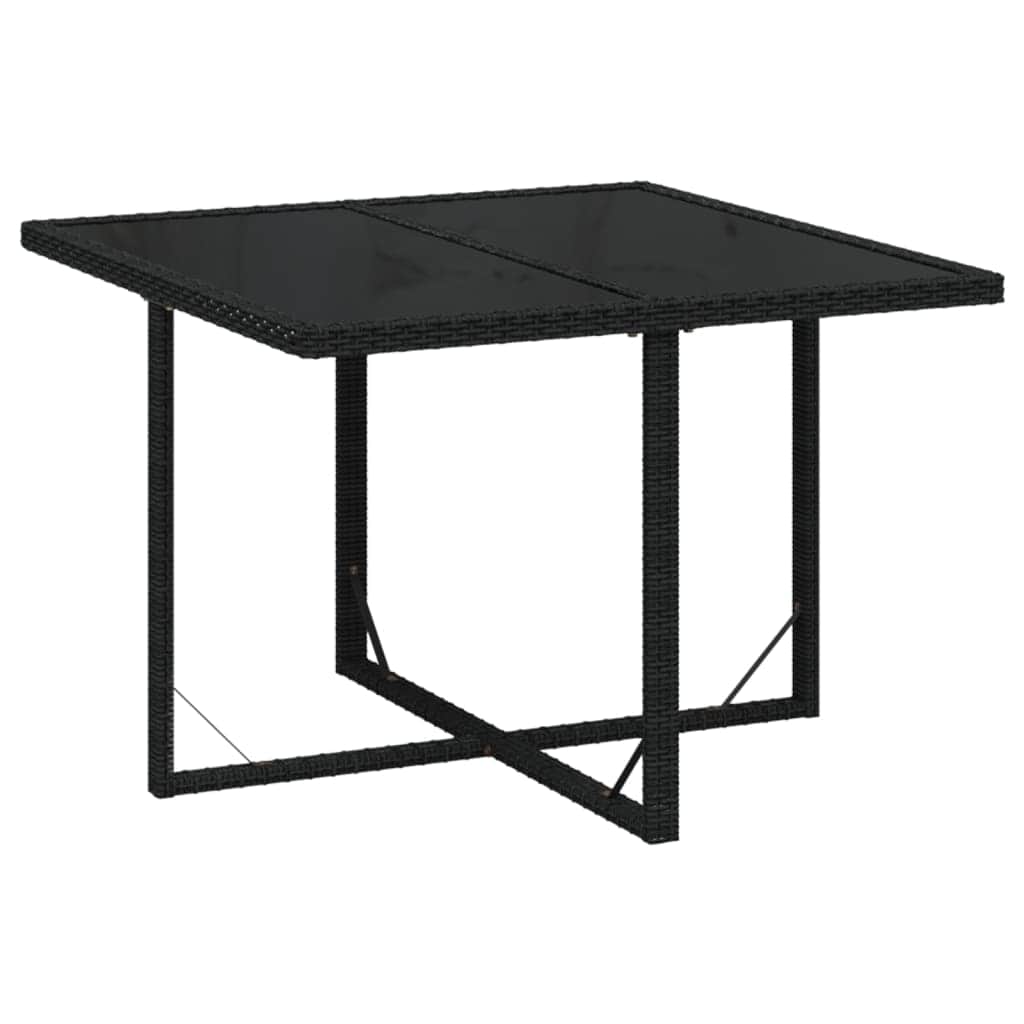 Modern Elegance in Black: 5-Piece Poly Rattan Outdoor Dining Set with Cushions