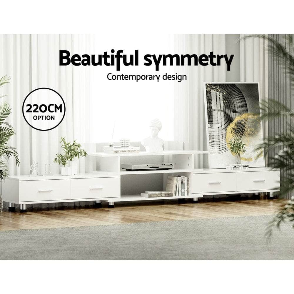 Modern Extendable TV Cabinet - White