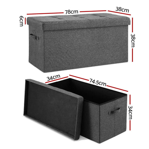 Modern Foldable Storage Ottoman Foot Stool Comfortable Home Seating