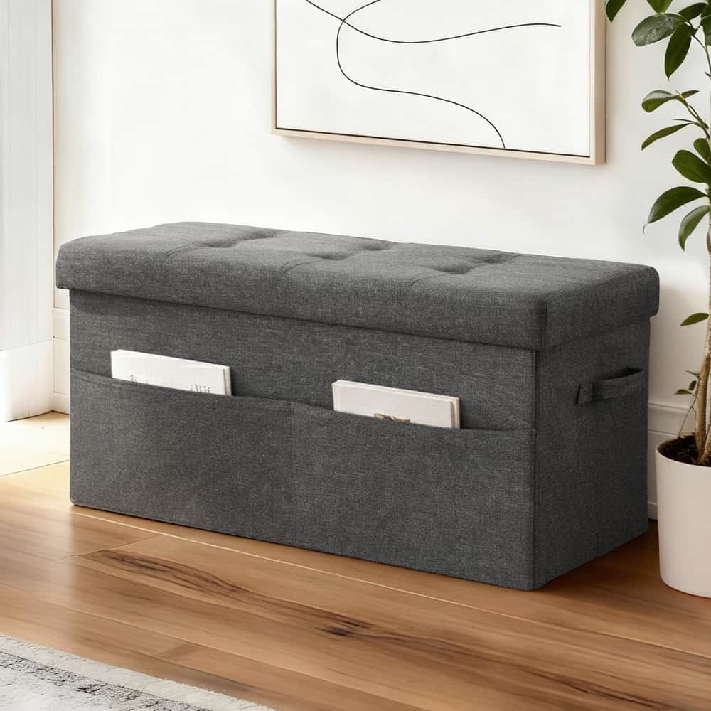 Modern Foldable Storage Ottoman Foot Stool Comfortable Home Seating