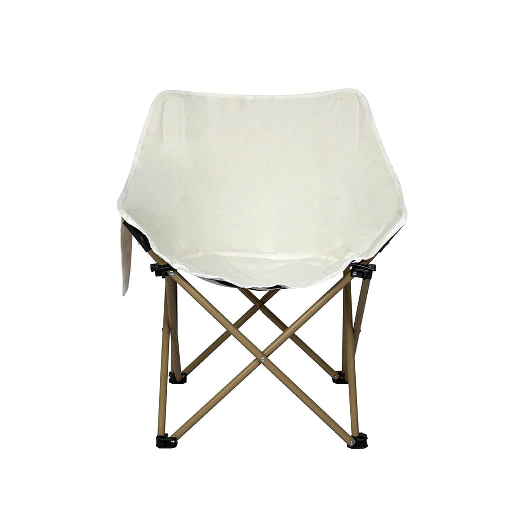 Modern Folding Camping Moon Chair Lightweight Beige  Foldable