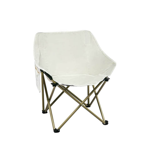 Modern Folding Camping Moon Chair Lightweight Beige  Foldable