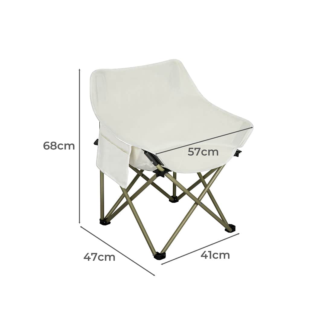 Modern Folding Camping Moon Chair Lightweight Beige  Foldable