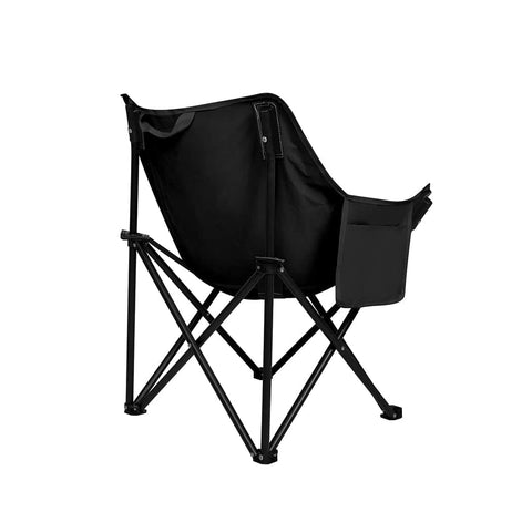 Modern Folding Camping Moon Chair Lightweight Black  Soft Cushion