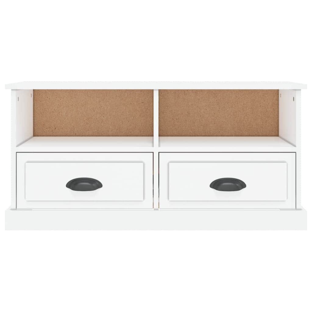 Modern Functionality: White Engineered Wood TV Cabinet