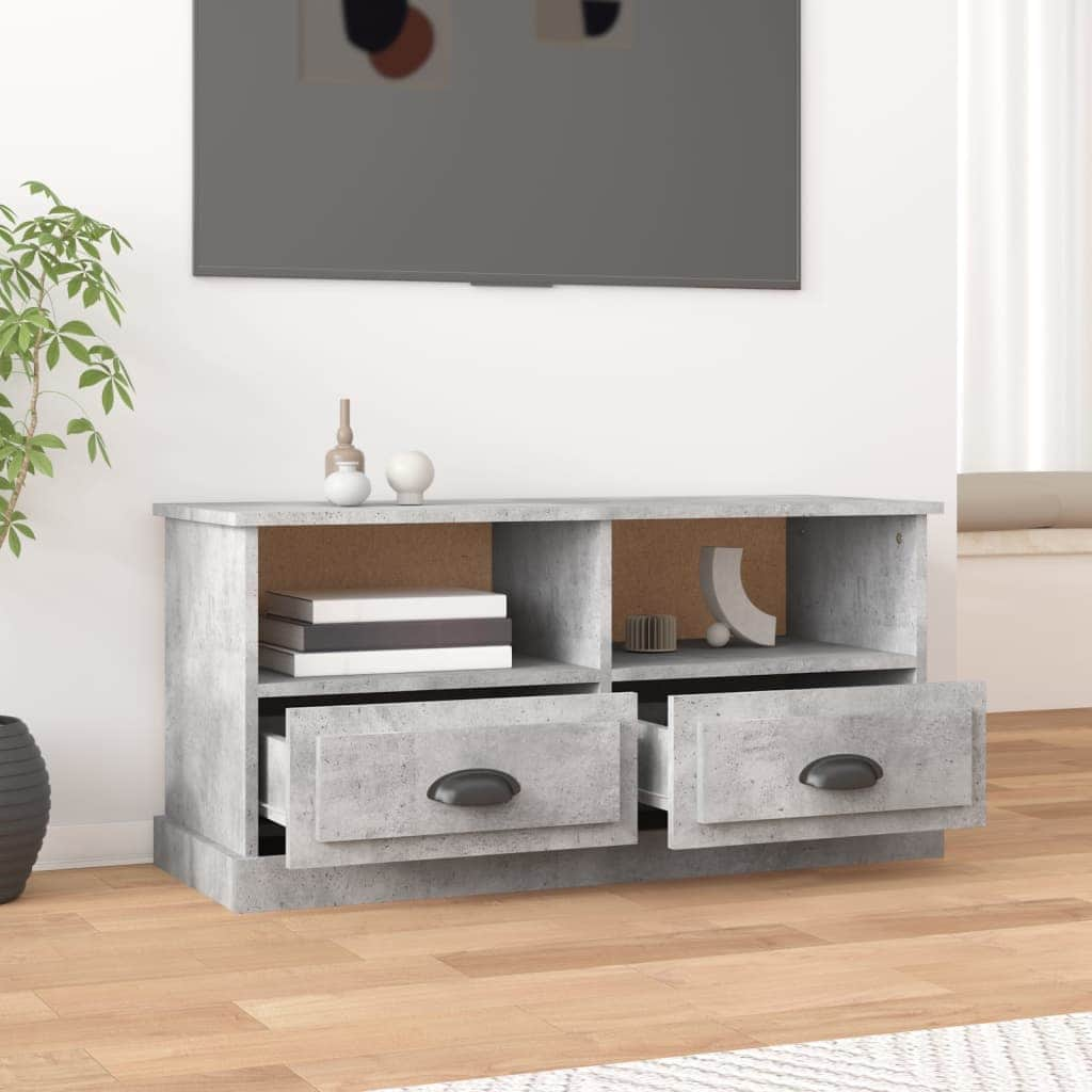 Modern Functionality: White Engineered Wood TV Cabinet