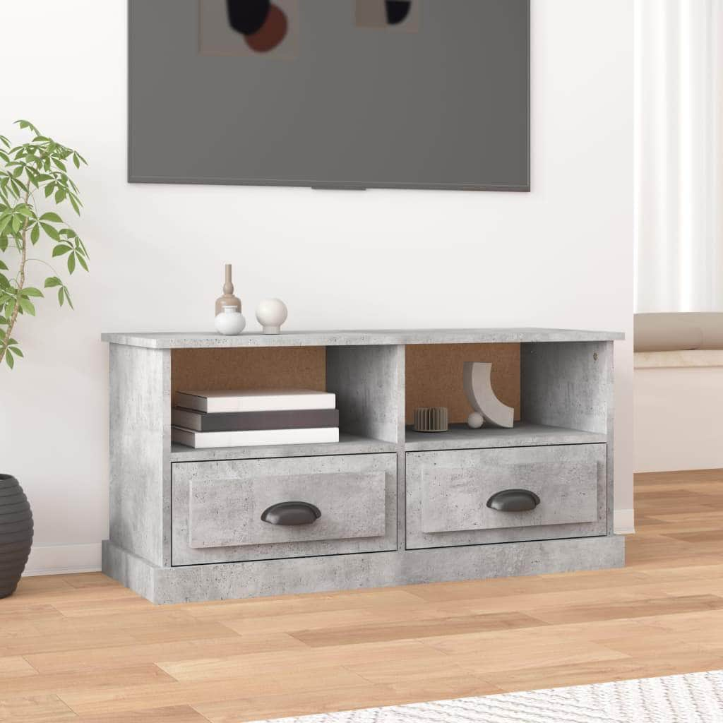 Modern Functionality: White Engineered Wood TV Cabinet