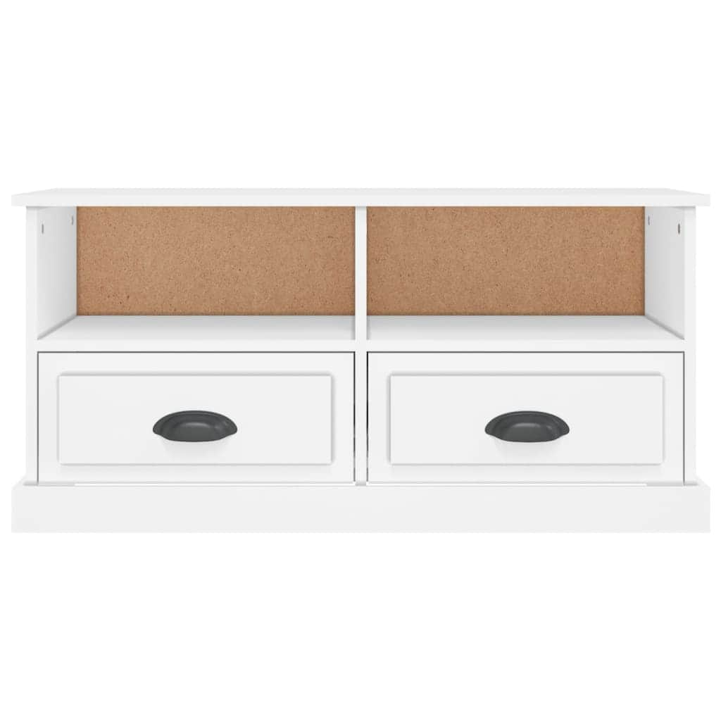 Modern Functionality: White Engineered Wood TV Cabinet