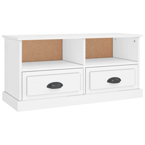 Modern Functionality: White Engineered Wood TV Cabinet