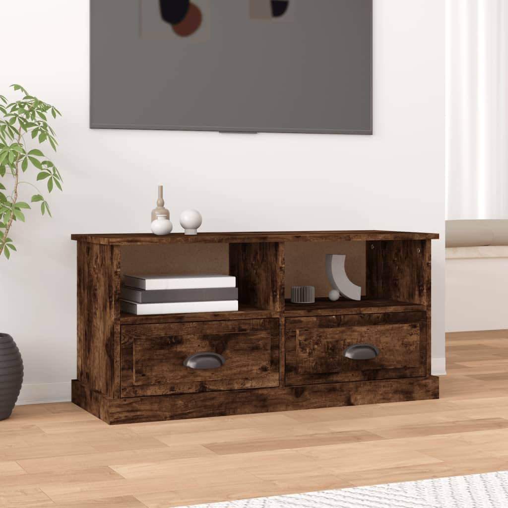 Modern Functionality: White Engineered Wood TV Cabinet