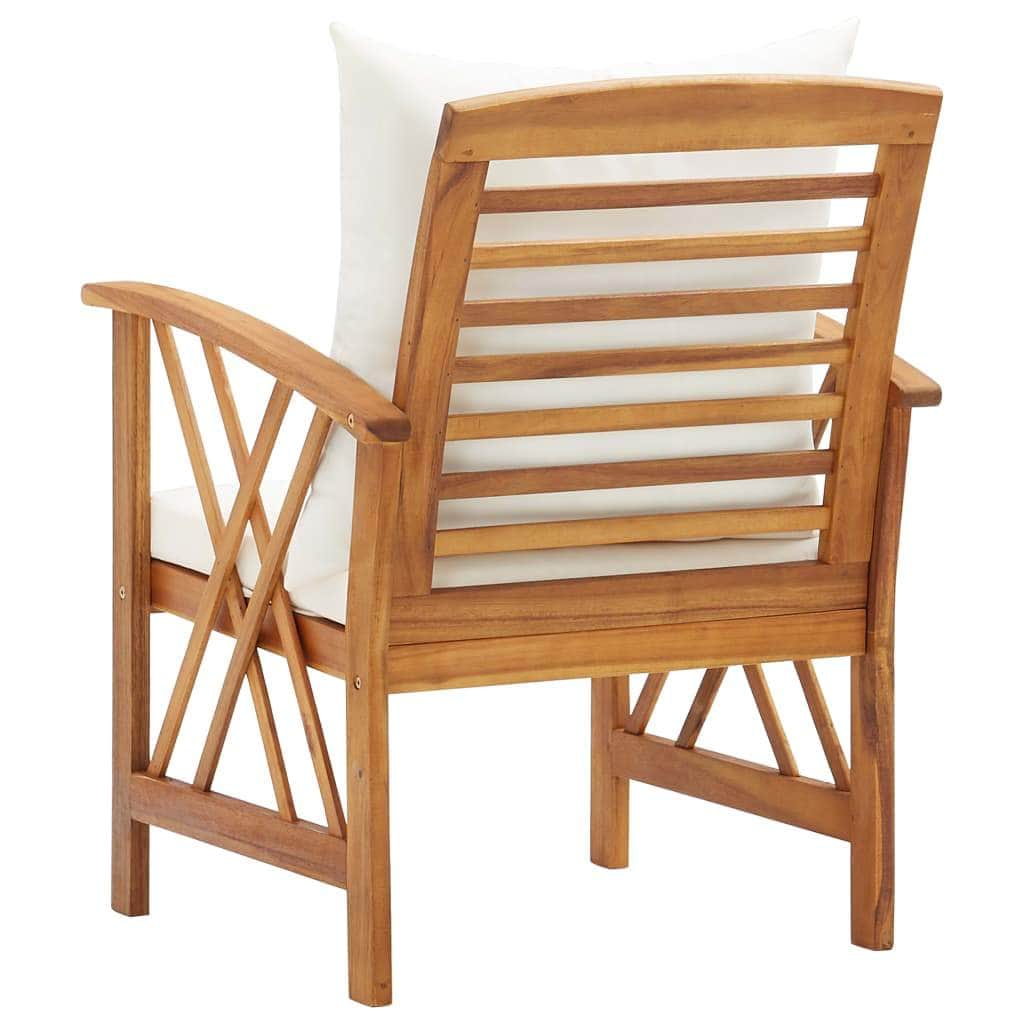 Modern Garden Chairs with Cushions 2 pcs Solid Acacia Wood