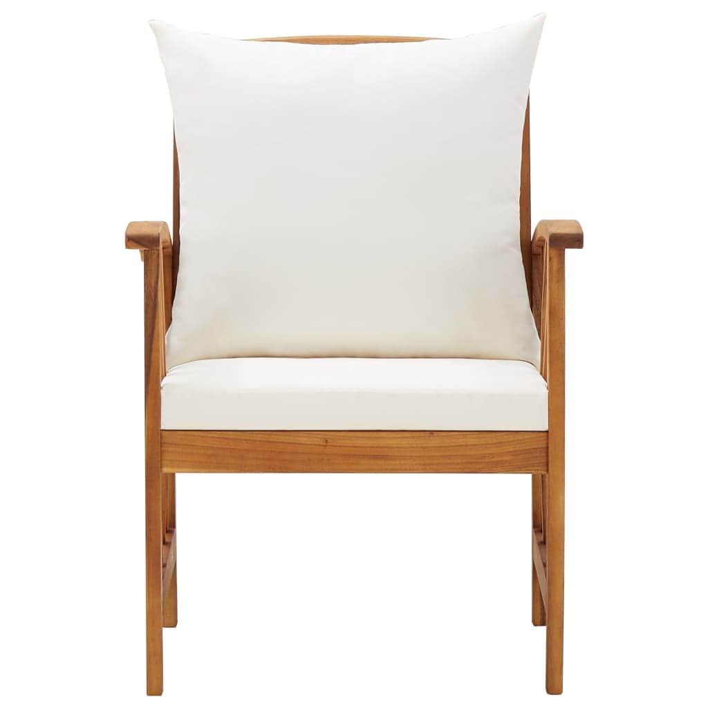 Modern Garden Chairs with Cushions 2 pcs Solid Acacia Wood