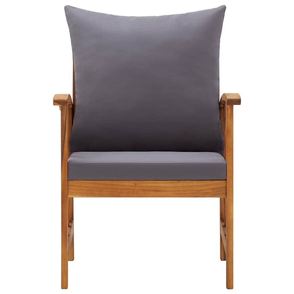 Modern Garden Chairs with Cushions 2 pcs Solid Acacia Wood