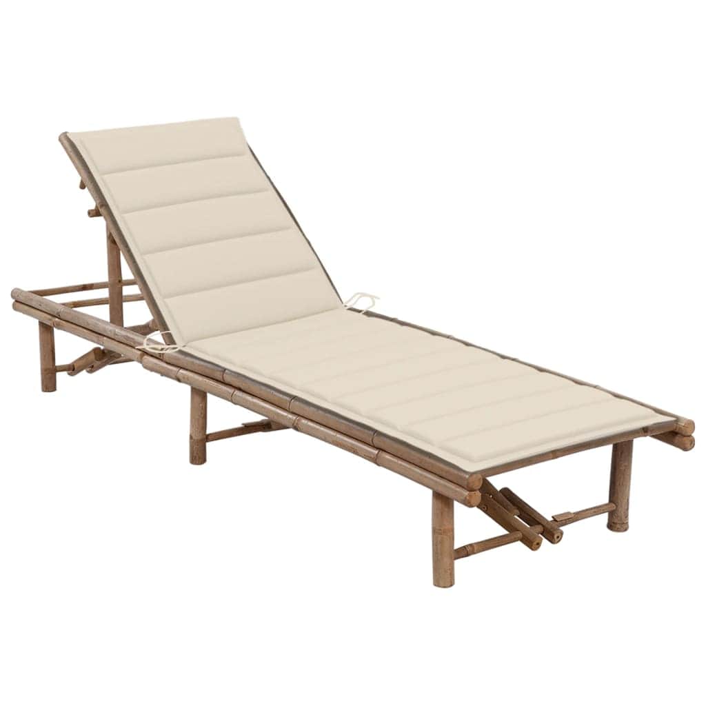 Modern Garden Sun Lounger with Cushion Indoor Outdoor Use Summer