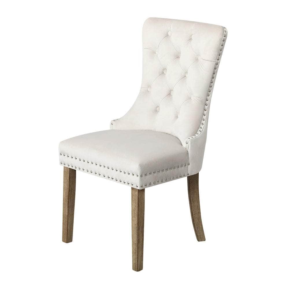 Modern Grey Wooden Frame Dining Chairs with Tufted Upholstery