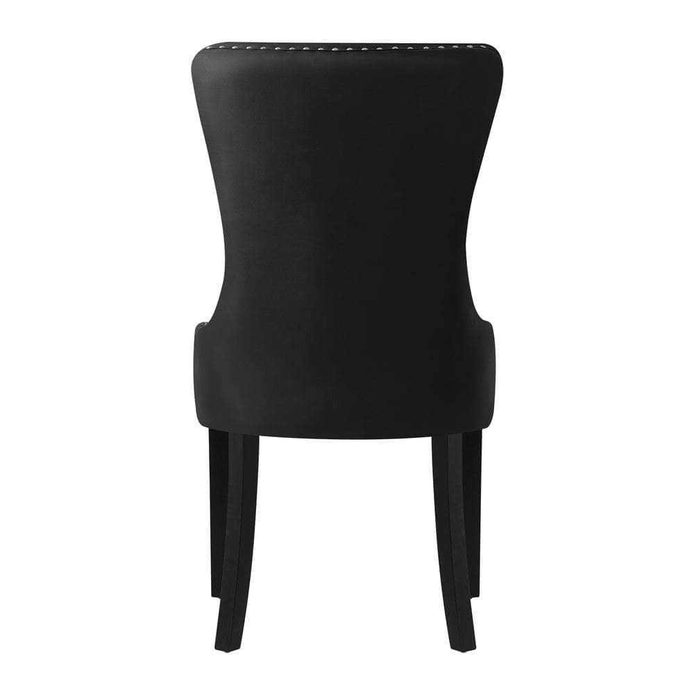 Modern Grey Wooden Frame Dining Chairs with Tufted Upholstery