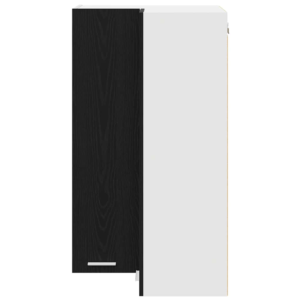 Modern Hanging Cabinet Riga Black Oak and White - Sturdy Frame, 4vty