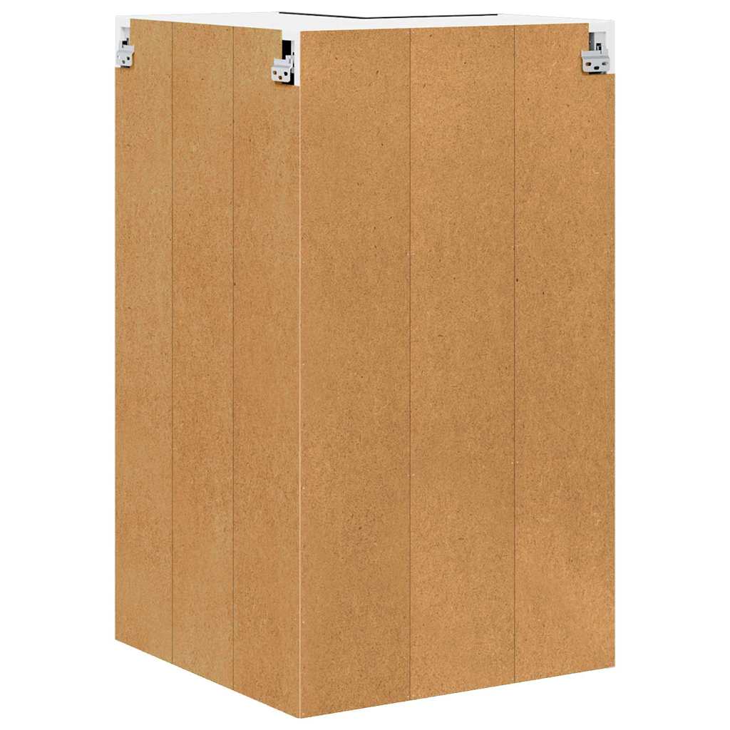 Modern Hanging Cabinet Riga Black Oak and White - Sturdy Frame with 4vty