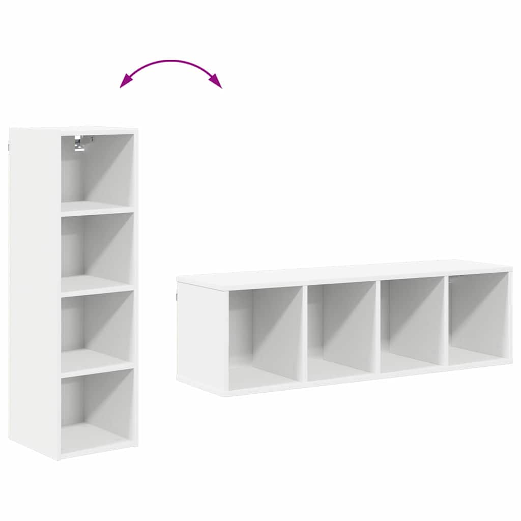 Modern Hanging Cabinet Riga White Engineered Wood - Soft Upholstery, Wood finish