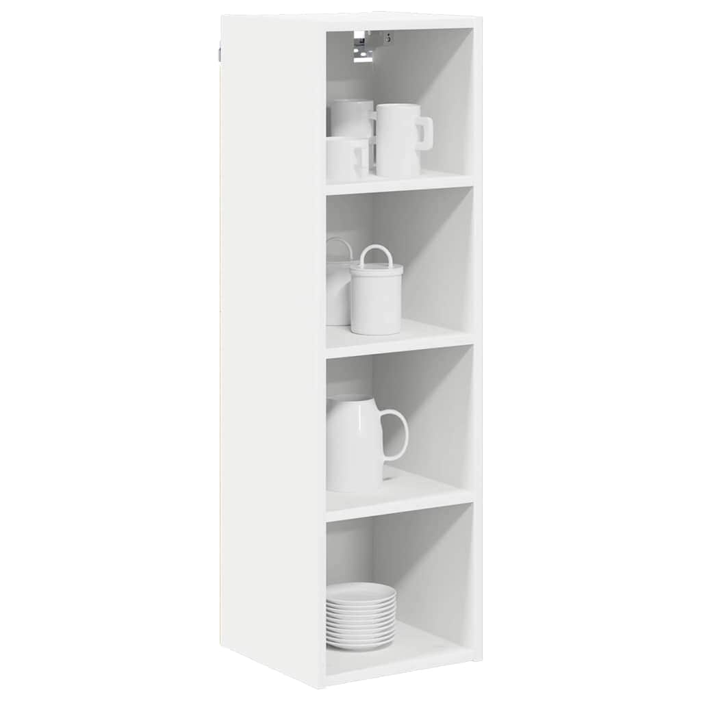 Modern Hanging Cabinet Riga White Engineered Wood - Soft Upholstery | Wood finish