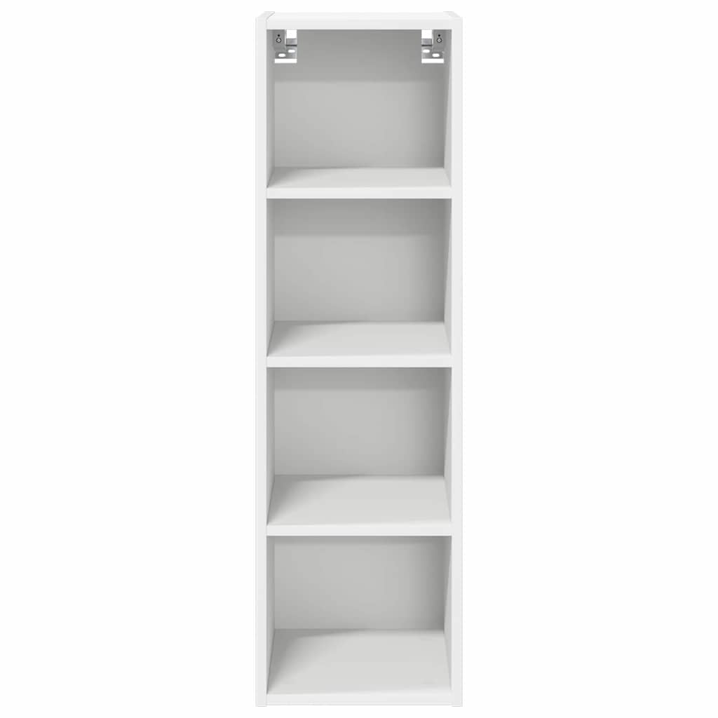 Wood finish - Modern Hanging Cabinet Riga White Engineered Wood - Soft Upholstery