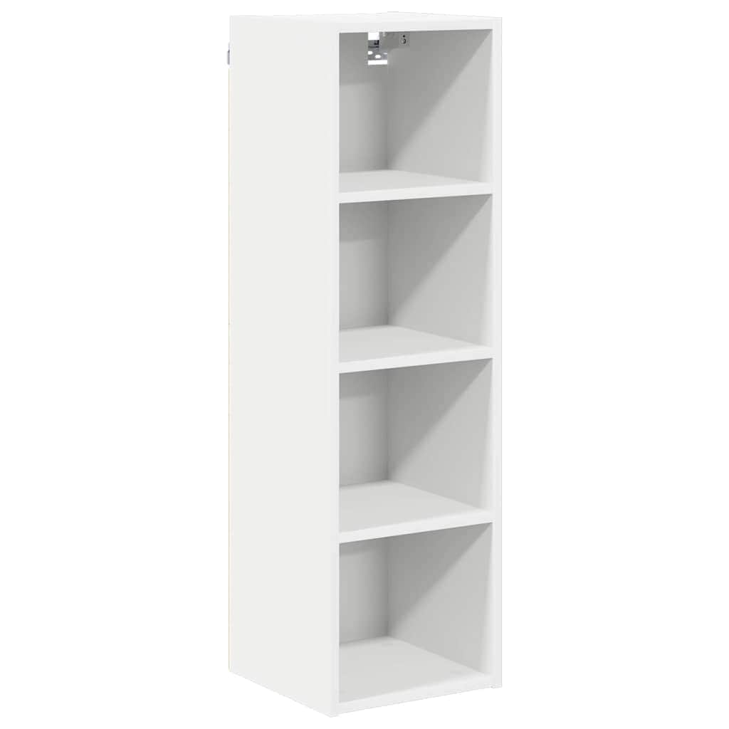 White colour - Modern Hanging Cabinet Riga White Engineered Wood - Soft Upholstery