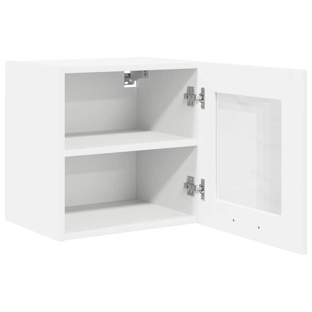Modern Hanging Cabinet with Shelf Riga 2 pcs White - Designer Finish